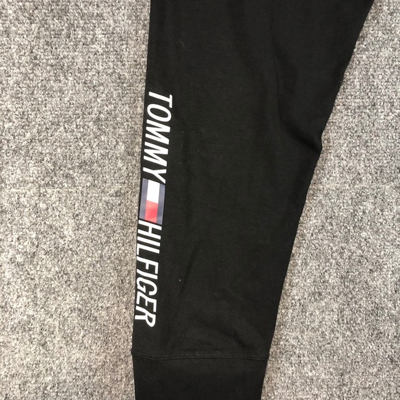 Tommy Hilfiger Sport XL Black Jogger Pants Drawstring Waist Logo Activewear - Picture 9 of 9